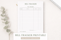 Bill Tracker Printable | A4 Monthly Bills Organiser | Finance Planner PDF